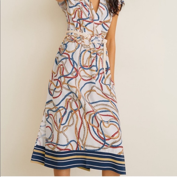 mango chain print dress